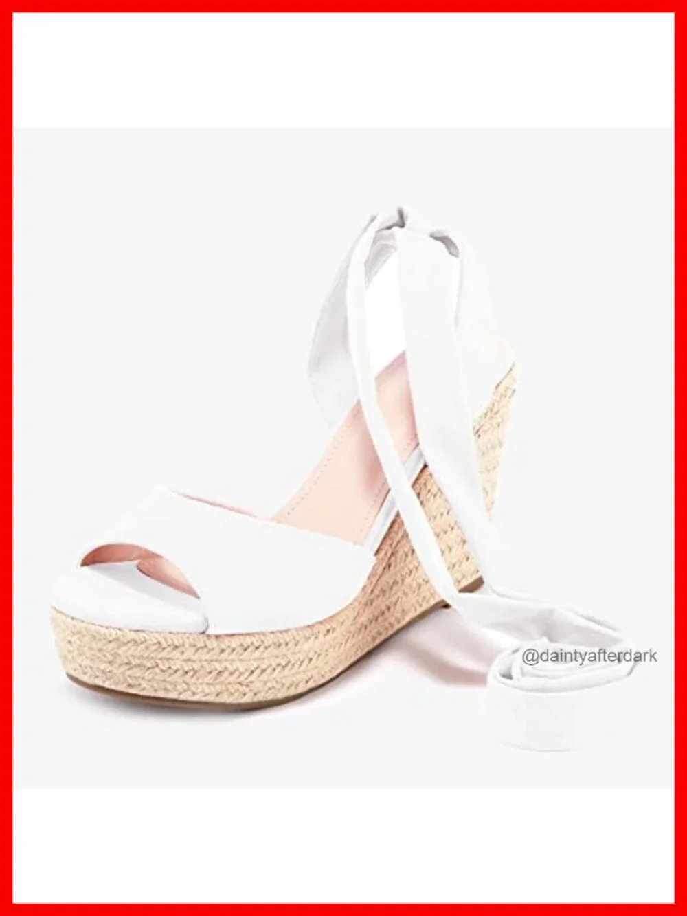 Womens Espadrilles Wedges Sandals Open Toe Lace Up Platform Ankle Strap Summer
